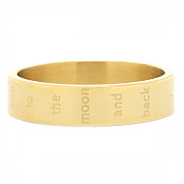 6 mm Gold i love you to the moon and back