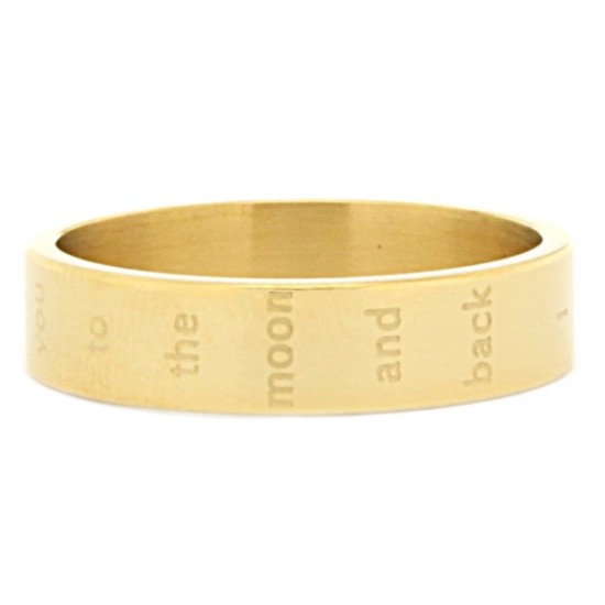 6 mm Gold i love you to the moon and back