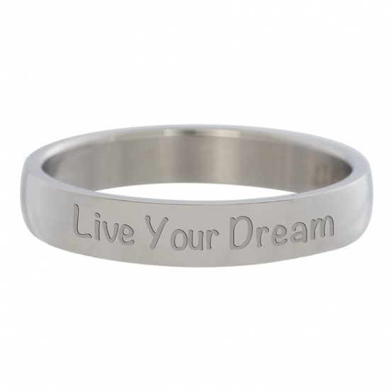 Live your dream silver 4 mm