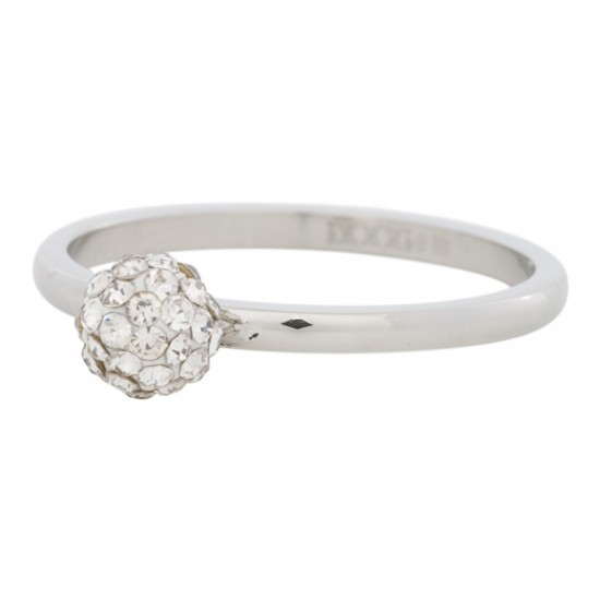2 mm ring, 1 ball fill clear cristal silver