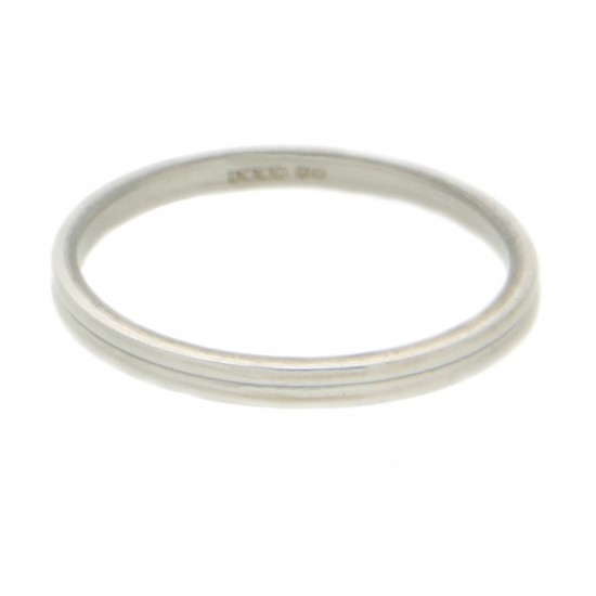 Ribbel 2 MM Smalle ring zilver